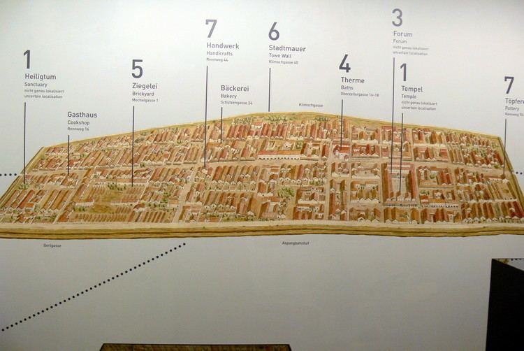 Reconstruction of the civil town of Vindobona , illustration in the Römermuseum Hoher Markt