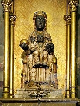 Virgin of Montserrat Black Virgin of Montserrat Black Madonna with Child Statue