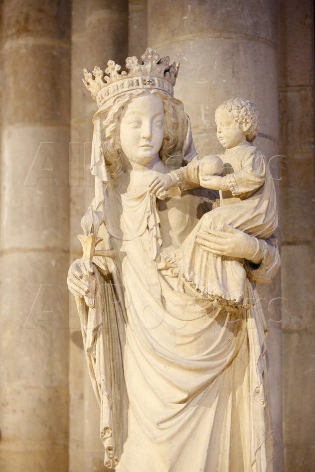Virgin of Paris 14th Century Virgin and Child in NotreDame of Paris Cathedral