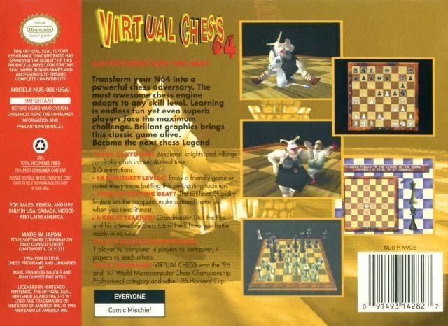Virtual Chess 64 Virtual Chess 64 Box Shot for Nintendo 64 GameFAQs