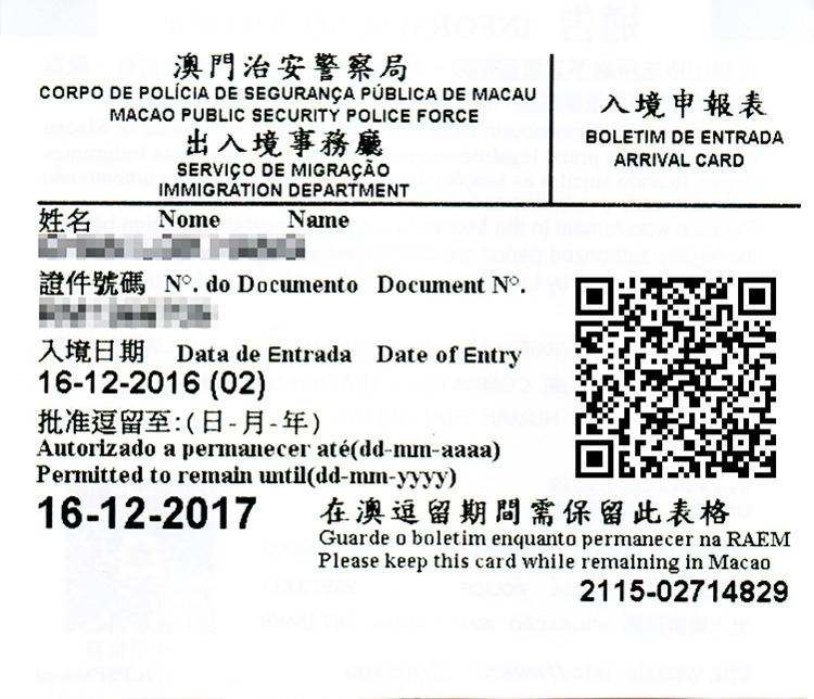 Visa policy of Macau