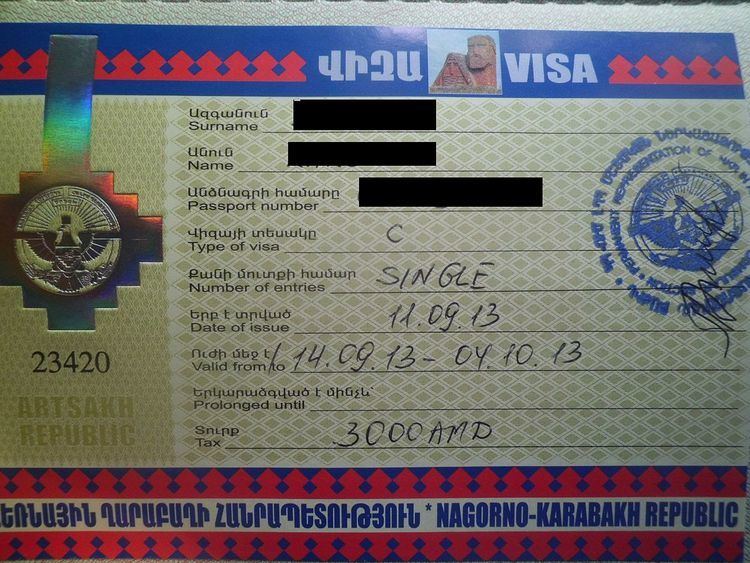 Visa policy of Nagorno-Karabakh