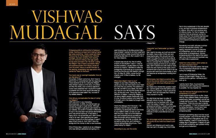 Vishwas Mudagal Vishwas Mudagals interview in Being Woman Magazine Vishwas Mudagal