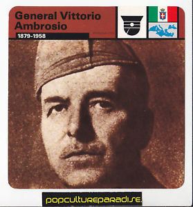 Vittorio Ambrosio GENERAL VITTORIO AMBROSIO Italian Chief Staff WW2 CARD eBay