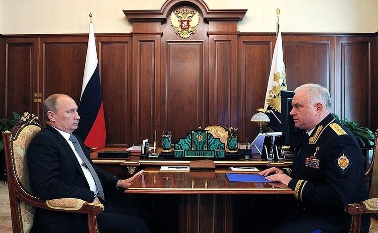 Vladimir Pronichev Meeting with Border Guard Service Director Vladimir Pronichev