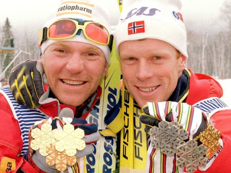 Vladimir Smirnov (skier) Vladimir Smirnov KAZ and Bjrn Dhlie NOR friends and rivals
