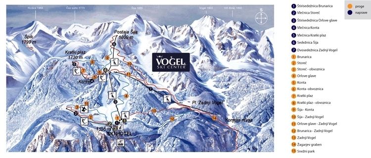 Vogel Ski Resort Vogel Piste Map