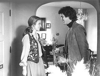 Amy Irving smiling while looking at Michael Ontkean in a scene from the 1979 film, Voices
