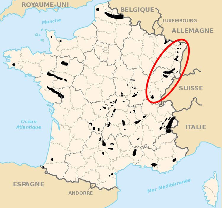 Vosges and Jura coal mining basins