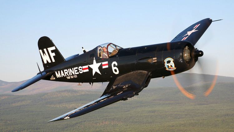 Vought F4U Corsair while flying