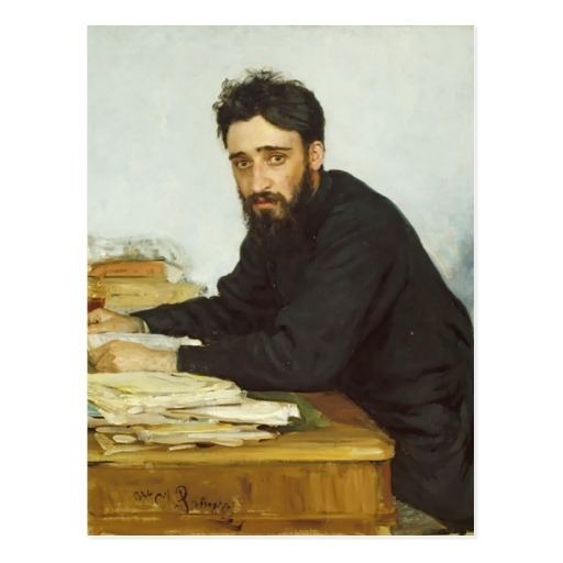 Vsevolod Garshin Ilya Repin Portrait of writer Vsevolod Garshin Postcard