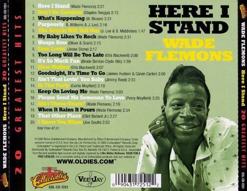 Wade Flemons Here I Stand 20 Greatest Hits Wade Flemons Songs Reviews