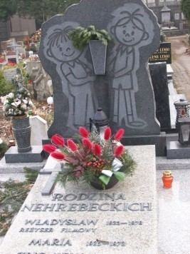 The grave of Rodzina Nehrebecki with the cartoon characters