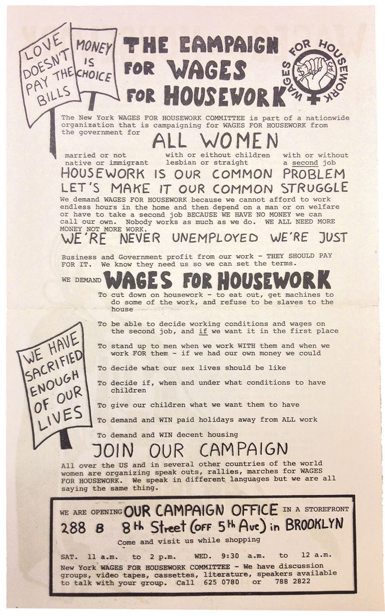 Wages for housework From the Archive Wages for Housework b a m n