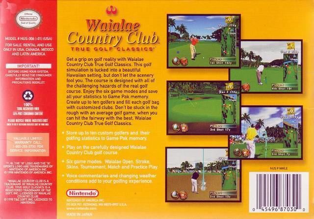 Waialae Country Club: True Golf Classics Waialae Country Club Box Shot for Nintendo 64 GameFAQs