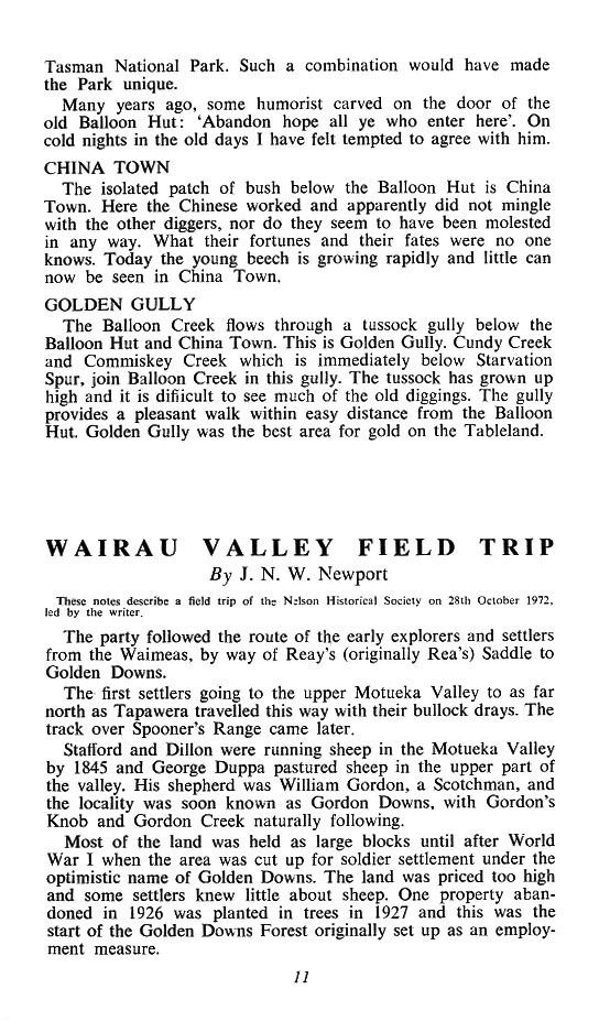 Wairau Valley in the past, History of Wairau Valley