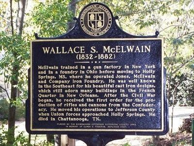 Wallace S. McElwain Wallace S McElwain 18321882 Mountain Brook AL Alabama