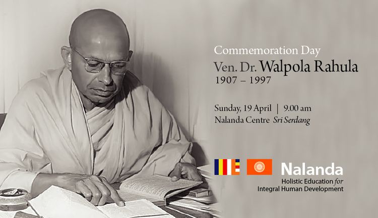 Walpola Rahula Commemorating Venerable Dr Walpola Rahula Nalanda