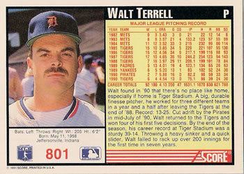 Walt Terrell The Trading Card Database 1991 Score Baseball Gallery