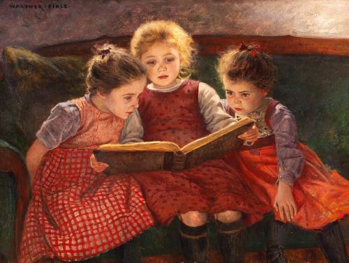 Walter Firle Walter Firle 18591929 Three reading girls Drei lesende Mdchen