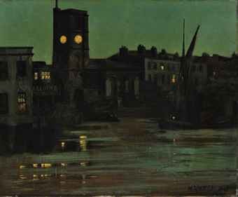 Walter Greaves (artist) Walter Greaves London 18461930 Clock tower at dusk