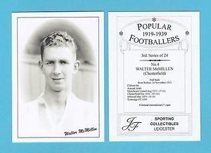 Walter McMillen JF SPORTING FOOTBALLER CARD 191939 WALTER McMILLEN OF