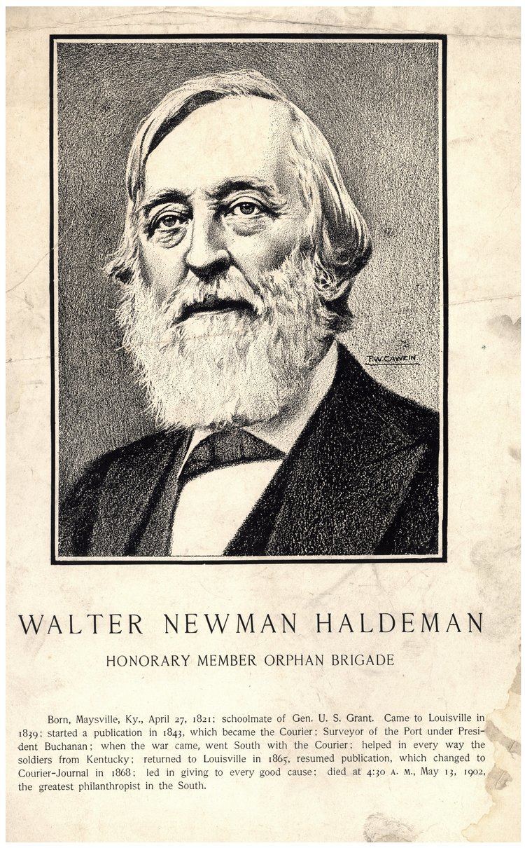 Walter Newman Haldeman Walter Newman Haldeman 18211902 honorary member Orphan Brigade