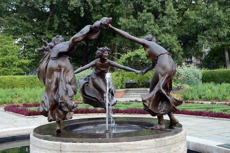 Walter Schott 38B Three Dancing Maidens Fountain by German Sculptor Walter Schott