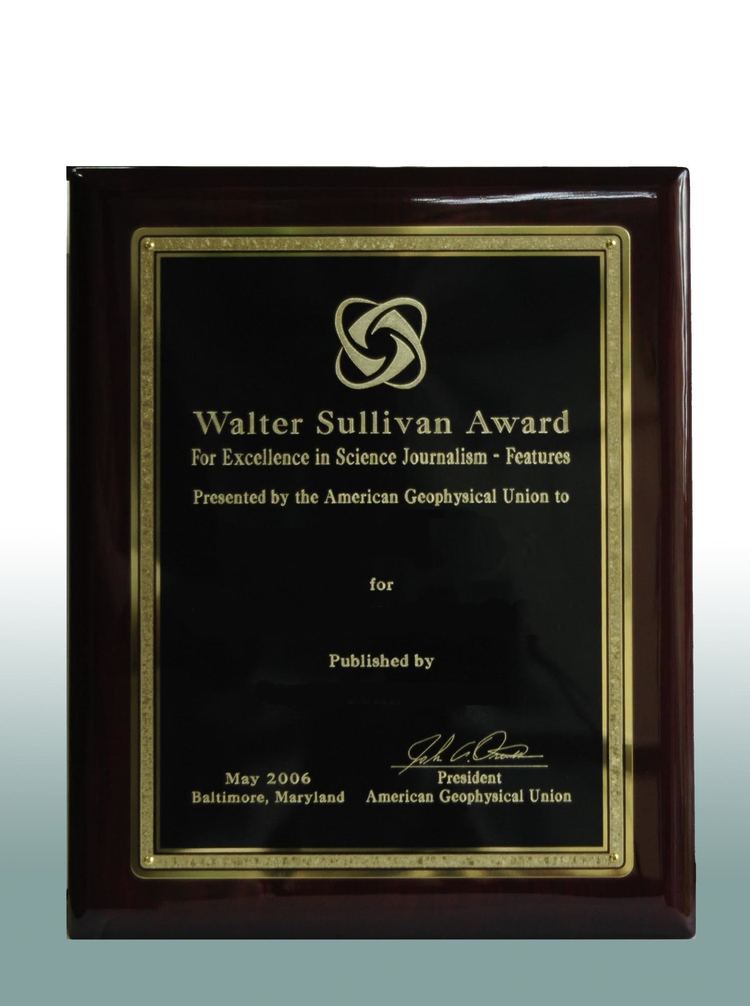 Walter Sullivan (journalist) Walter Sullivan Award for Excellence in Science JournalismFeatures