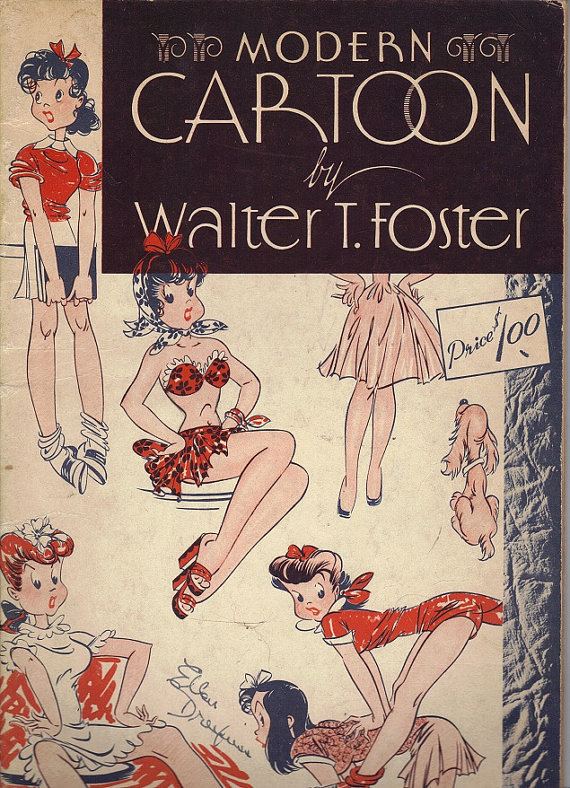 Walter T. Foster 1940s Modern Cartoon by Walter T Foster How by