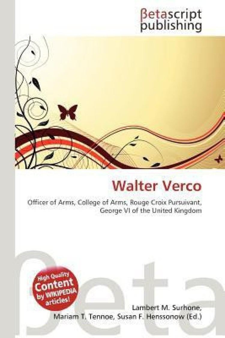Walter Verco Walter Verco Buy Walter Verco by surhone lambert meditortennoe