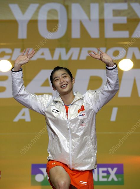 Wang Lin (badminton) podiumwomenssingles05divstworldchampionships2010jpg