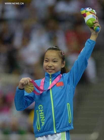 Wang Yan (gymnast) 2014 YOG Wang Yan takes balance beam gold Chinaorgcn