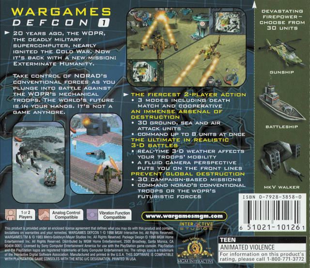 WarGames: Defcon 1 WarGames Defcon 1 Box Shot for PlayStation GameFAQs