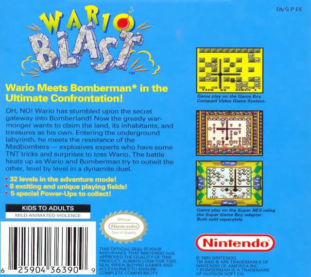 Wario Blast Wario Blast Featuring Bomberman Box Shot for Game Boy GameFAQs