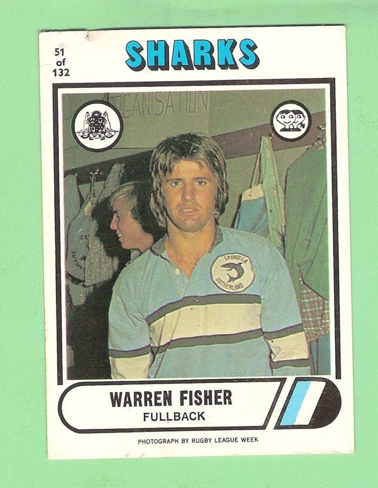 Warren Fisher (rugby league) 1976 CRONULLA SHARKS SCANLENS RUGBY LEAGUE CARD 51 WARREN FISHER eBay