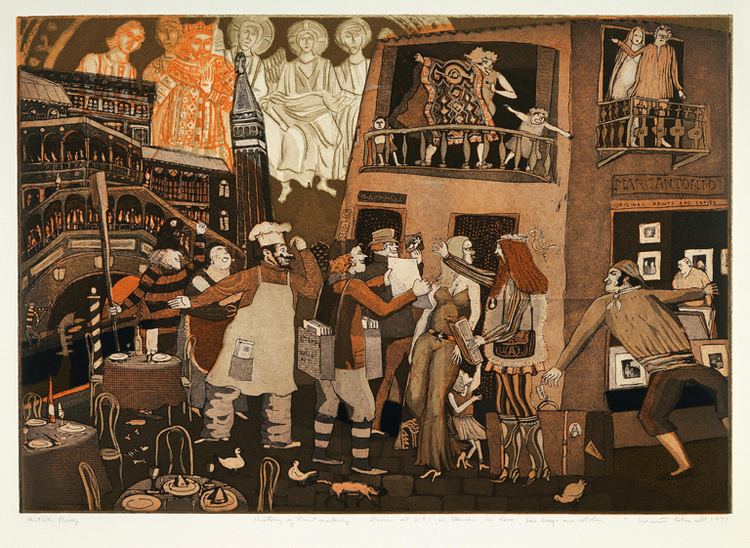 Warrington Colescott The History of Printmaking Drer at 23 In Love In