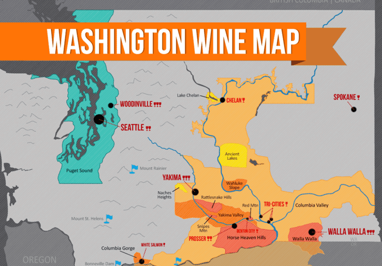 Washington wine Get to Know Washington Wine Country Map Wine Folly