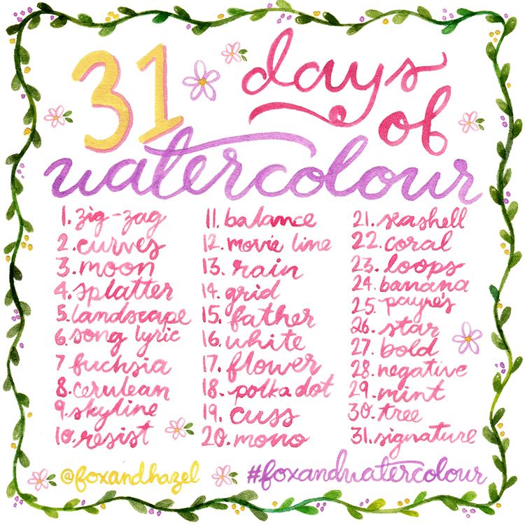 Watercolour Challenge Its Here 31 Day Watercolour Challenge