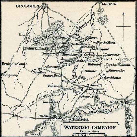 Waterloo Campaign Map of Napoleons Waterloo Campaign 1815 Colbeck