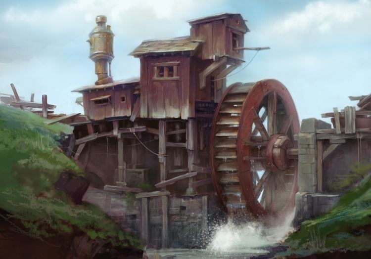 Watermill Watermill Picture 2d architecture concept art watermill mill