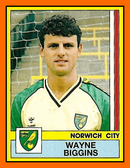 Wayne Biggins Old School Panini UK Football Team Norwich City 1987