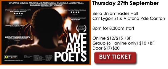 Australian Premiere WE ARE POETS a film by Alex RamseyerBache and