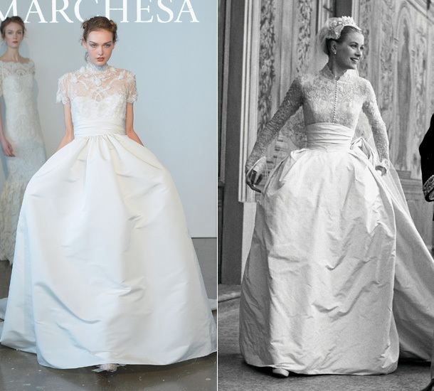 Wedding dress of Grace Kelly Grace Kellys wedding dress inspires Marchesas spring 2015 bridal