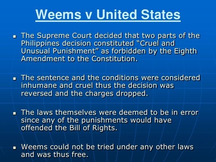 Weems v. United States httpsimageslidesharecdncomtheconstitutionand