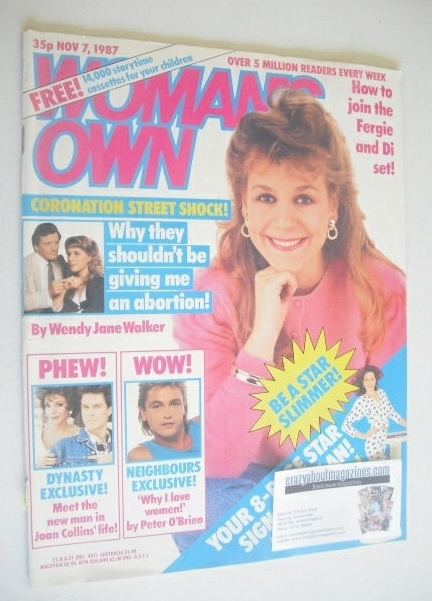 Wendy Jane Walker Womans Own magazine 7 November 1987 Wendy Jane Walker cover