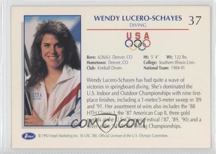 Wendy Lucero-Schayes 1992 Impel US Olympicards Base 37 Wendy LuceroSchayes