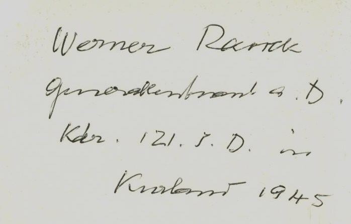 Werner Ranck G 01 P LT GENERAL WERNER RANCK RKT TWICE SIGNED