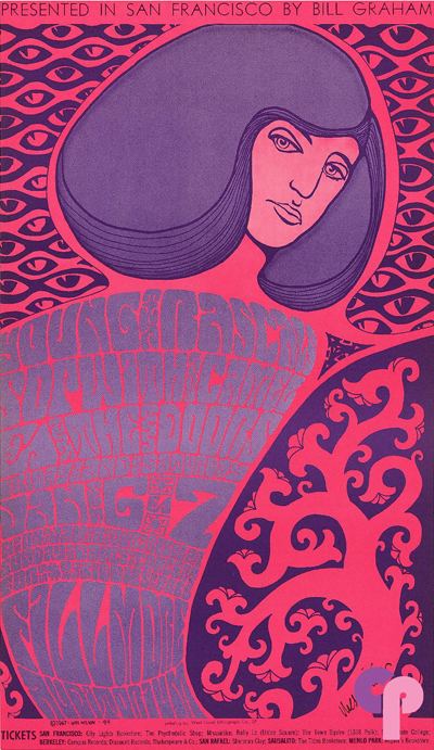 Wes Wilson Classic Poster Young Rascals at Fillmore Auditorium 16