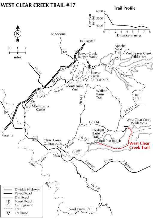 West Clear Creek Wilderness West Clear Creek Trail 17 Hiking Arizona HikeArizonaCOM